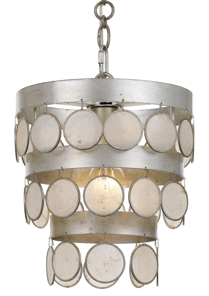 1 Light Antique Silver Coastal Mini Chandelier - C193-6003-SA