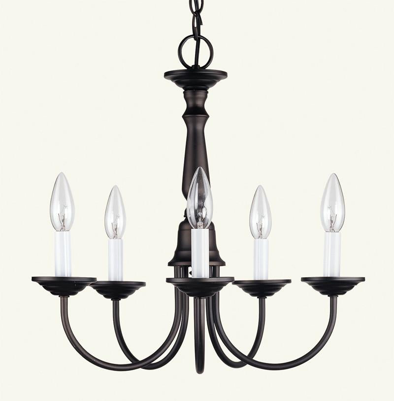 Livex Home Basics 5 Light Bronze Chandelier - C185-6030-07