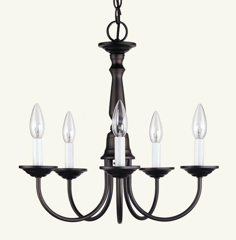 Livex Home Basics 5 Light Bronze Chandelier - C185-6030-07