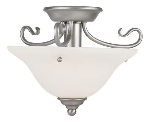 Livex Coronado 1 Light Brushed Nickel Ceiling Mount - C185-6109-91