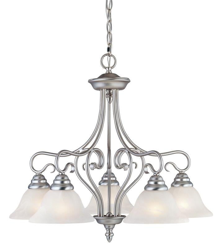 Livex Coronado 5 Light Brushed Nickel Chandelier - C185-6135-91