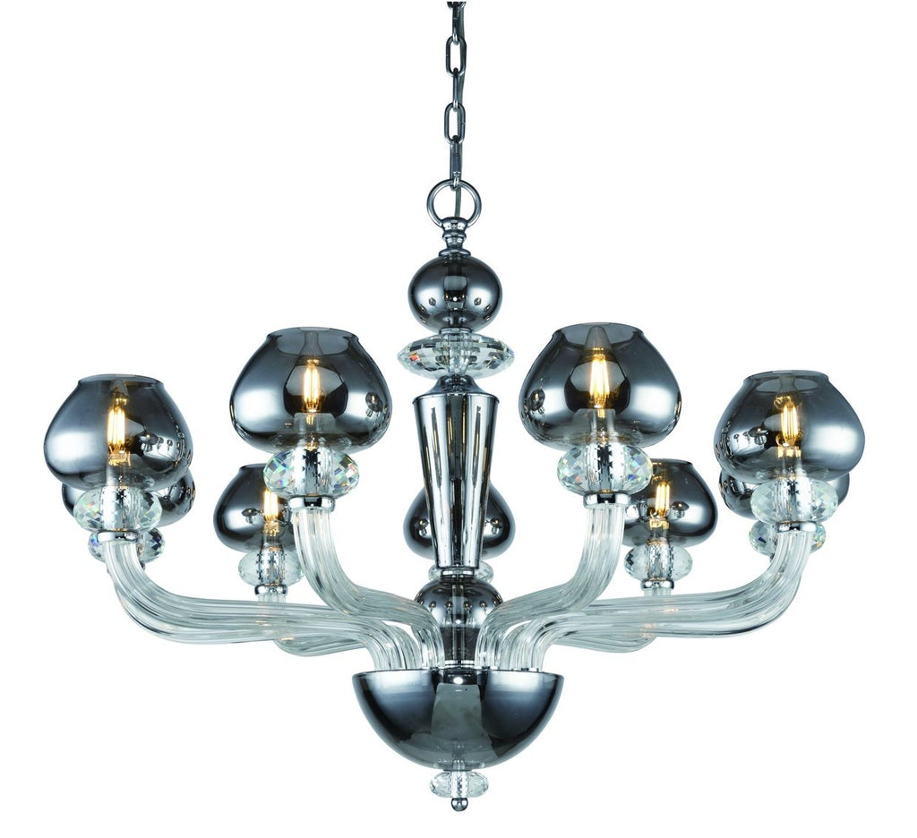 ZC121-7874D33SS - Regency Lighting: Prescott 9 Light Silver Shade Chandelier