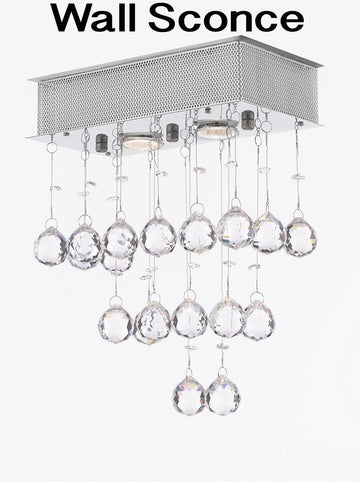 Wall Sconce Modern Wall Sconce Rain Drop Lighting Crystal Ball Fixture Pendant Ceiling Lamp H18 X W12 2 Lights Wall - C9078/2