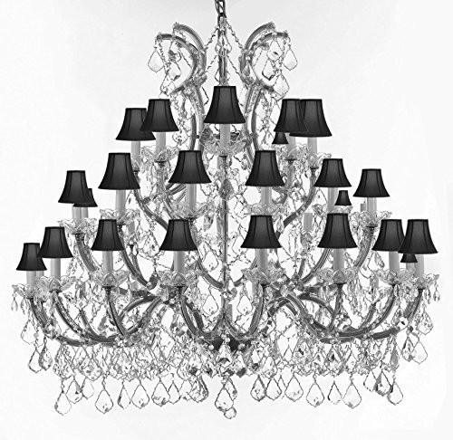 Chandelier Crystal Lighting Empress Crystal (Tm) Chandeliers 52X46 With Black Shades - Gb104-Sc/Blackshade/Silver/756/36+1