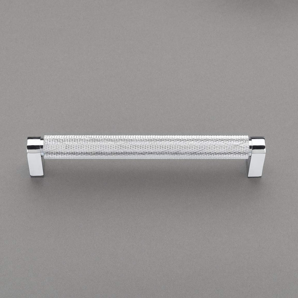 Belle Knurled Collection 6" Pull Handle Hardware Polished Chrome Finish Pulls Great for Kitchen or Bathroom Cabinets, Drawers, Dressers, and More! - P100-12/4553