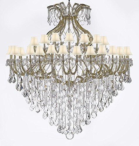 Maria Theresa Empress Crystal (Tm) Chandelier Lighting H 72" W 72" With White Shades - Cjd-Sc-Cg/B12/2181/72