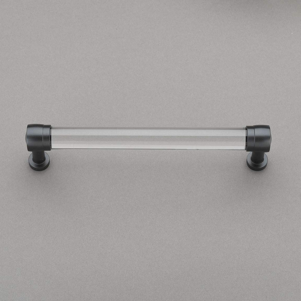 Nouveaux Collection Clear Glass 6" Pull Handle Hardware Bronze Finish Pulls Great for Kitchen or Bathroom Cabinets, Drawers, Dressers, and More! - P100-13/4552