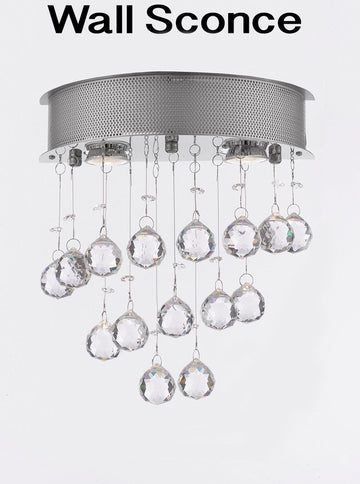Wall Sconce Modern Wall Sconce Rain Drop Lighting Crystal Ball Fixture Pendant Ceiling Lamp H16 X W12 2 Lights Wall - C9077/2