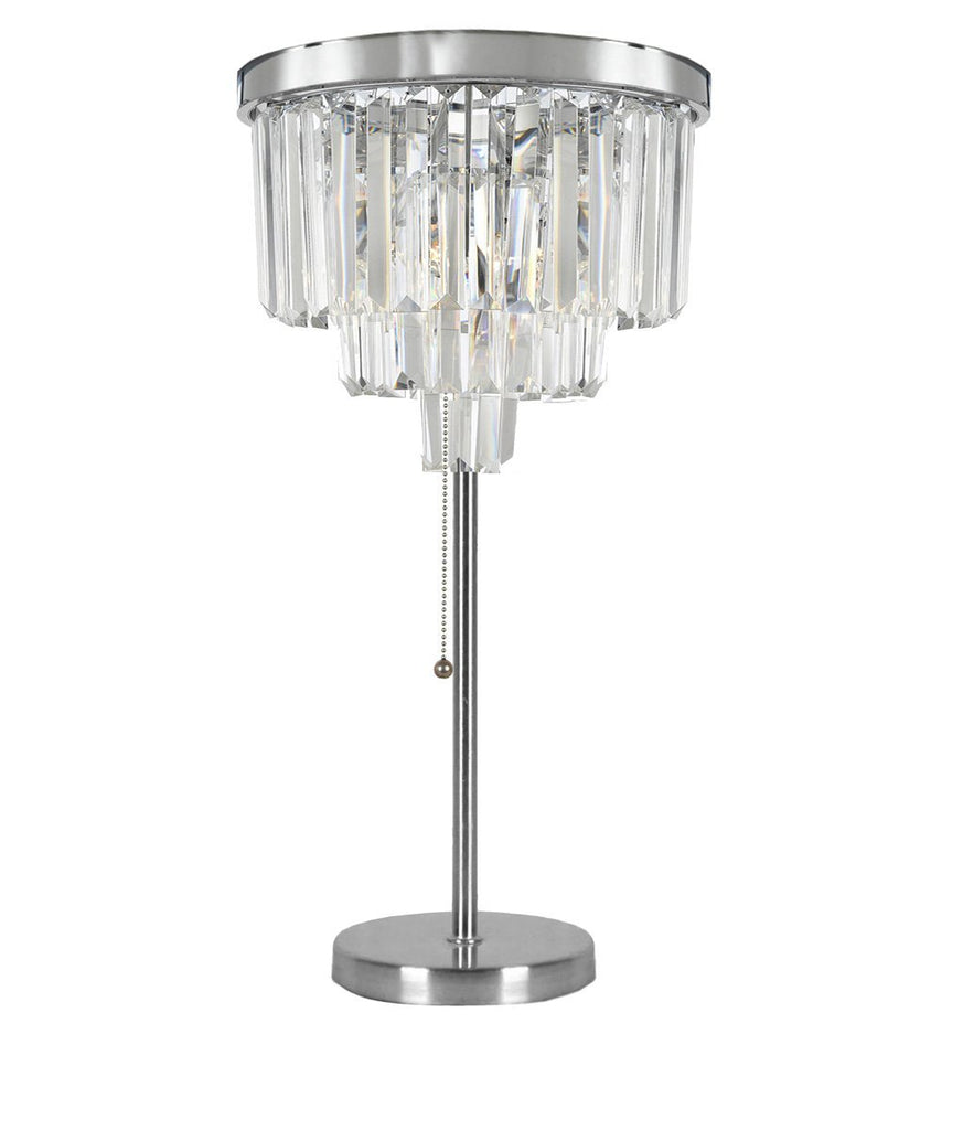 Palladium Empress Crystal (tm) Glass Fringe 3-tier Table Lamp Lighting - H 32" W14" - J10-TL/26042/3