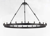 Wrought Iron Vintage Barn Metal Castile One Tier Chandelier Chandeliers Industrial Loft Rustic Lighting W 50" H 34" - G7-B48/3428/24