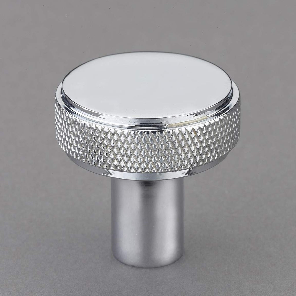 Belle Knurled 1.25" Knob Pulls Handle Hardware Polished Chrome Finish Great for Kitchen or Bathroom Cabinets, Drawers, Dressers, and More! - P100-12/4543
