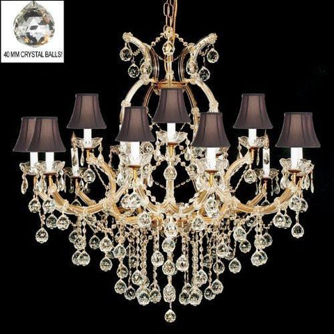 Swarovski Crystal Trimmed Chandelier Crystal Chandelier W/Crystal Balls & Shades - A83-B6/Sc/21510/15+1 Sw