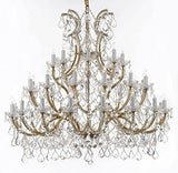 Chandelier Crystal Chandeliers Lighting 52X46 Trimmed With Spectratm Crystal - Reliable Crystal Quality By Swarovski - Gb104-Gold/756/36+1Sw