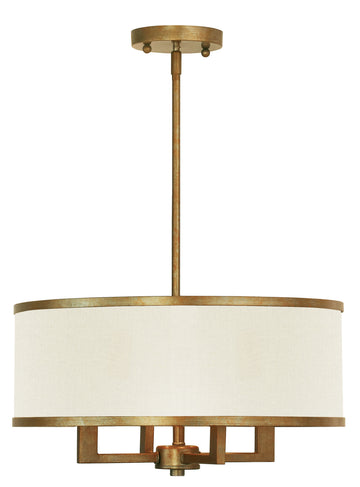 Livex Park Ridge  4 Light Antique Gold Leaf Chandelier - C185-62613-48