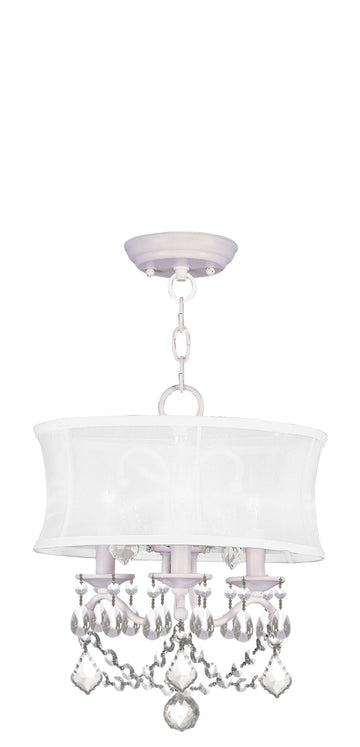 Livex Newcastle 3 Light White Chain Hang/Ceiling Mount - C185-6303-03