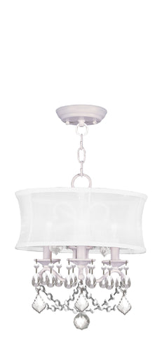 Livex Newcastle 3 Light White Chain Hang/Ceiling Mount - C185-6303-03