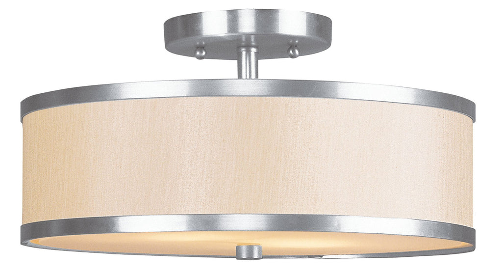 Livex Park Ridge 2 Light Brushed Nickel Ceiling Mount - C185-6344-91