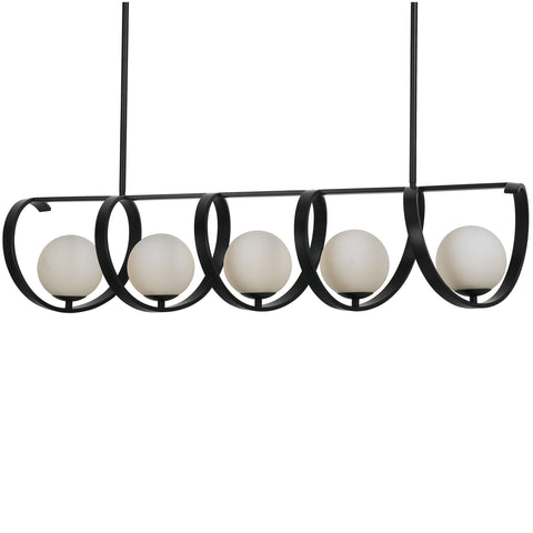 5 Light Matte Black Mid Century Modern Chandelier - C193-6465-MK