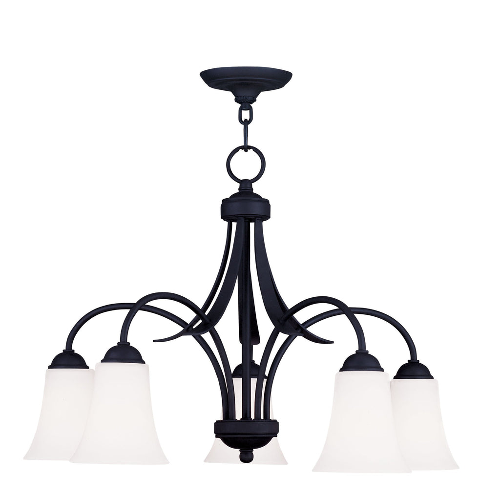 Livex Ridgedale 5 Light Black Chandelier - C185-6476-04