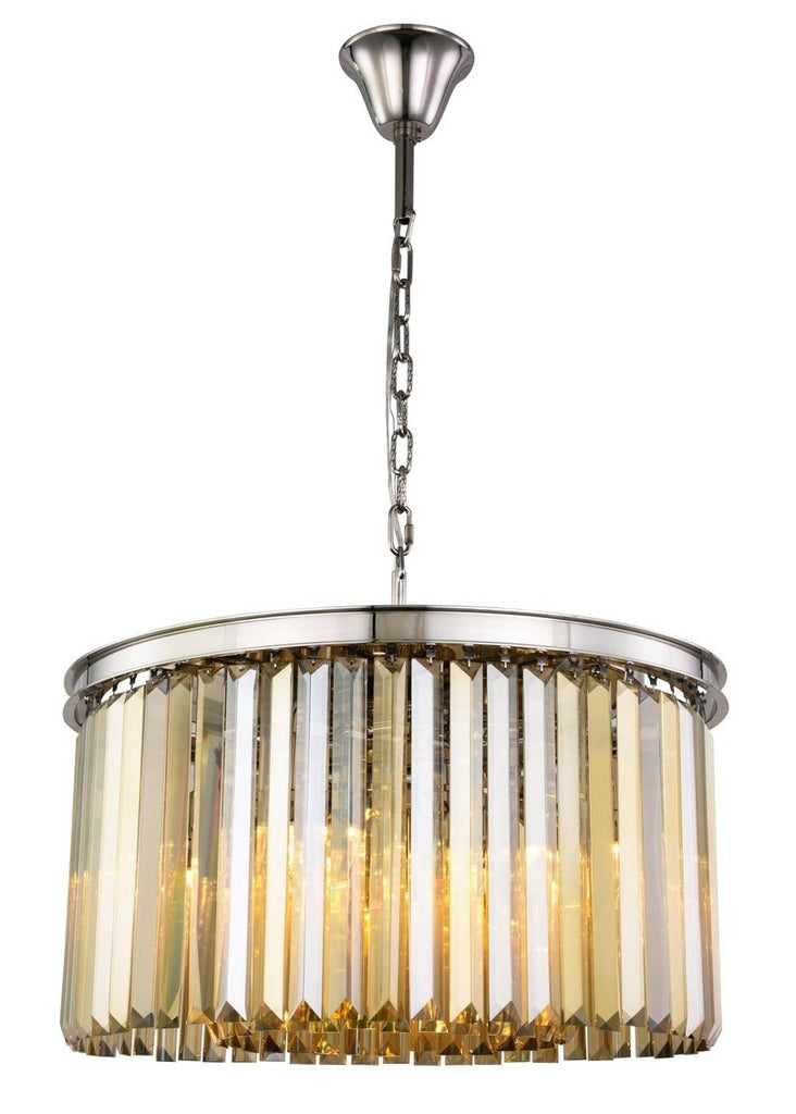 ZC121-1238D26PN-GT/RC - Urban Classic: Sydney 8 light Polished nickel Chandelier Golden Teak (Smoky) Royal Cut Crystal