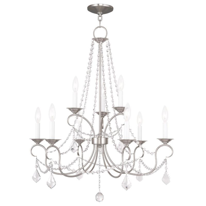 Livex Pennington 9 Light Brushed Nickel Chandelier - C185-6519-91