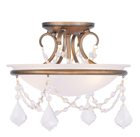 Livex Chesterfield/Pennington 2 Light Antique Gold Leaf Ceiling Mount - C185-6523-48