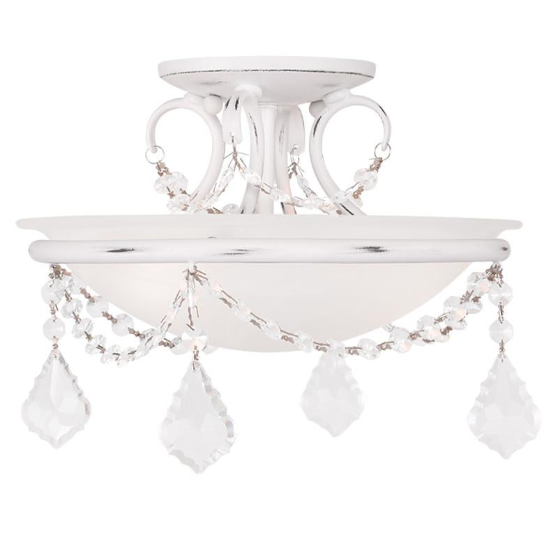 Livex Chesterfield/Pennington 2 Light Antique White Ceiling Mount - C185-6523-60