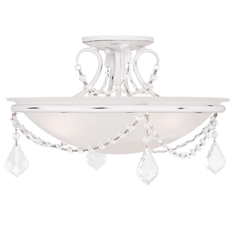 Livex Chesterfield/Pennington 3 Light Antique White Ceiling Mount - C185-6524-60