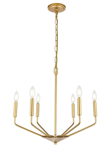 ZC121-LD8028D22BR - Living District: Enzo 6 light Brass pendant