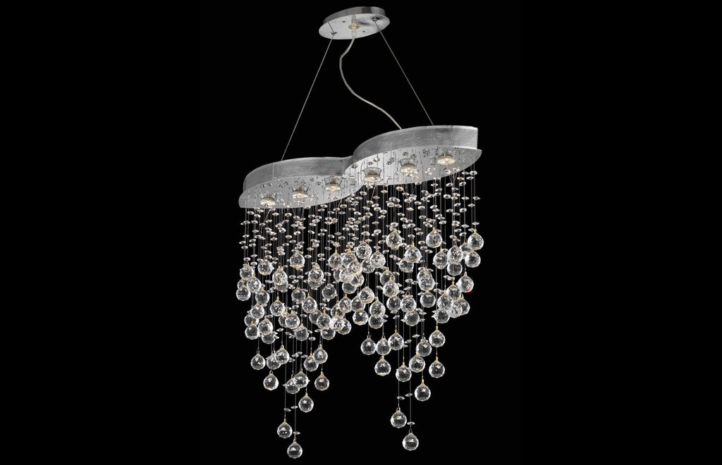 C121-2025D33C/RC - Regency Lighting: Galaxy 6 light Chrome Chandelier Clear Royal Cut Crystal