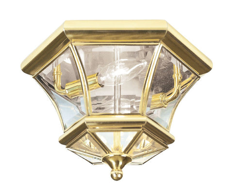 Livex Monterey/Georgetown 2 Light Polished Brass Ceiling Mount - C185-7052-02