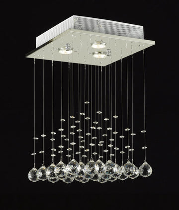 JAC D'LIGHTS J10-C9071S-3us Modern Rain Drop Lighting Crystal Ball Fixture Pendant Chandelier 18 by 12-Inch Modern - J10-C9071S-3us