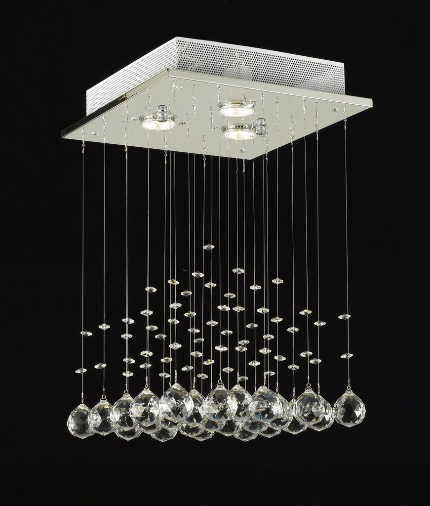 JAC D'LIGHTS J10-C9071S-3us Modern Rain Drop Lighting Crystal Ball Fixture Pendant Chandelier 18 by 12-Inch Modern - J10-C9071S-3