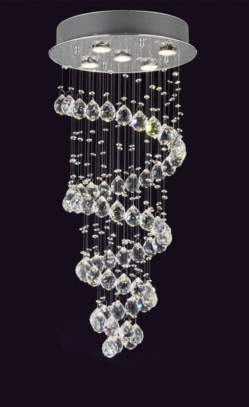 Modern Chandelier Rain Drop Lighting Crystal Ball Fixture Pendant Ceiling Lamp H29 X W15.5 - 5 Lights Modern - 80106/5-us