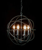 Set of 2- Spherical Orb Wrought Iron Chandelier Lighting Country French 6 Lights Ceiling Fixture Sphere Modern Rustic H 20" W 20" - Great for The Kitchen, Dining Room, Bedroom and More ! - 2EA G7-ORB/6