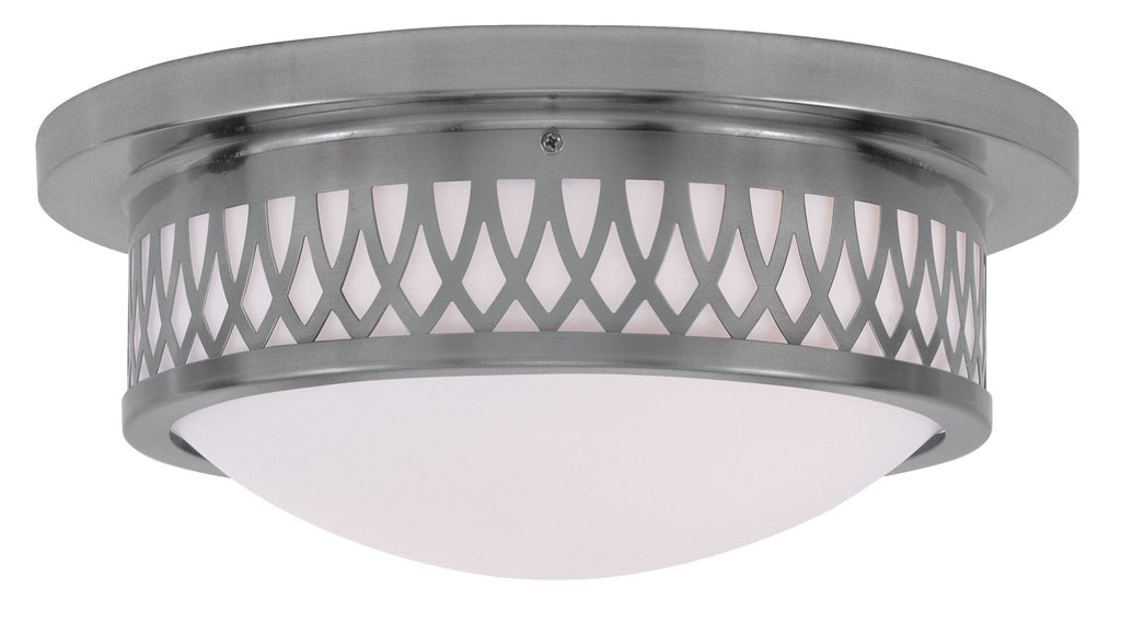 Livex Westfield 2 Light Brushed Nickel Ceiling Mount - C185-7352-91