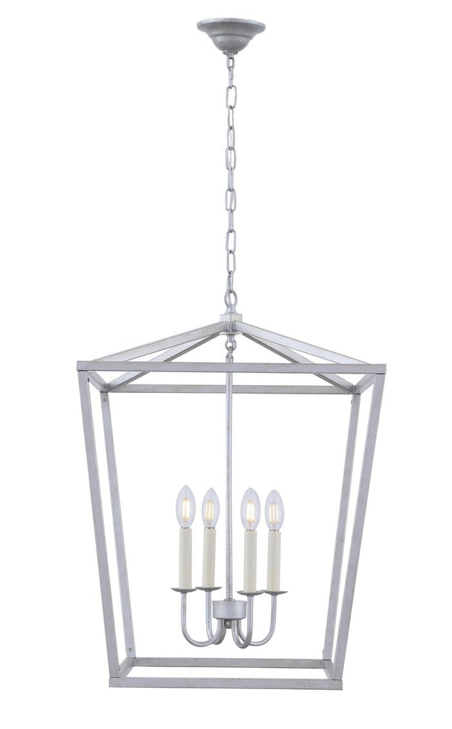 ZC121-LD6008D20S - Living District: Maddox 4 light Vintage Sliver pendant