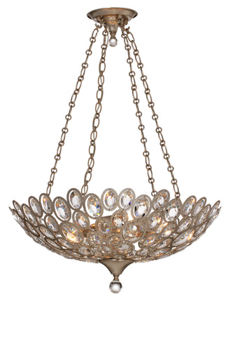 5 Light Distressed Twilight Eclectic Chandelier Draped In Hand Cut Crystal  - C193-7587-DT