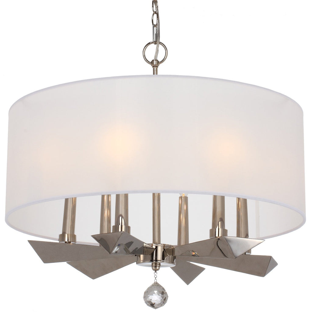 6 Light Polished Nickel Eclectic Chandelier - C193-7596-PN