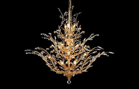 C121-2011G54G/RC - Regency Lighting: Orchid 25 light Gold Chandelier Clear Royal Cut Crystal