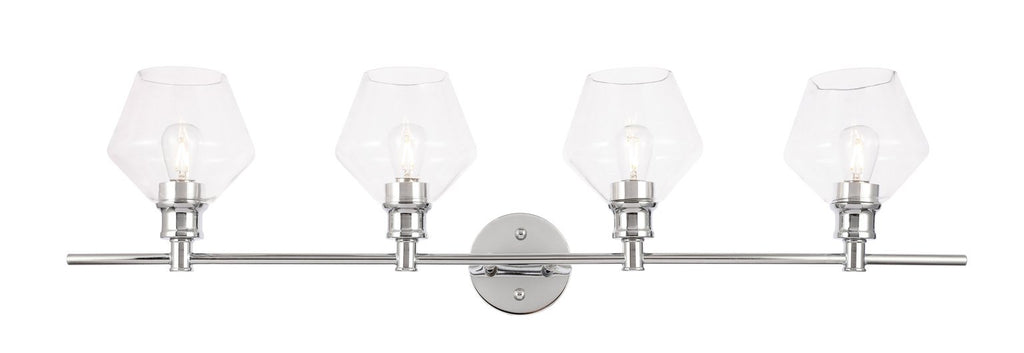 ZC121-LD2320C - Living District: Gene 4 light Chrome and Clear glass Wall sconce