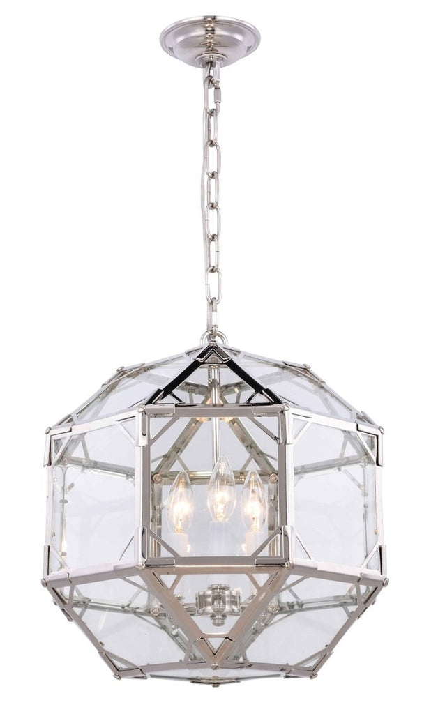 ZC121-1514D14PN - Urban Classic: Gordon 3 light Polished Nickel Pendant