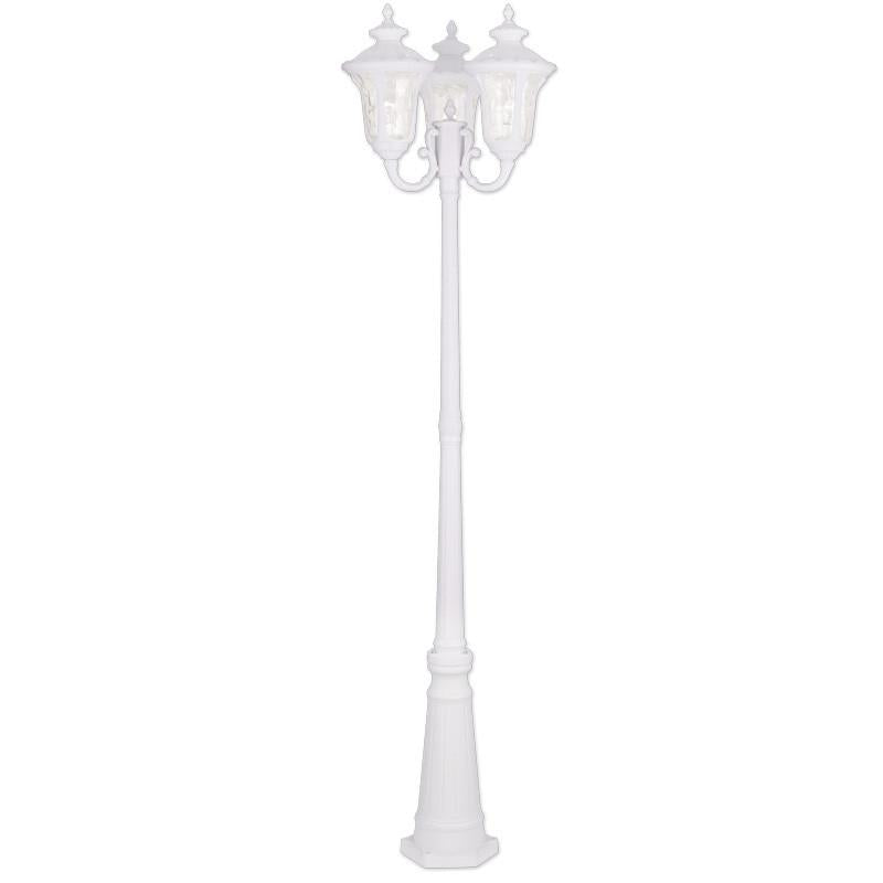 Livex Oxford 3 Light White Outdoor 3 Head Post - C185-7866-03