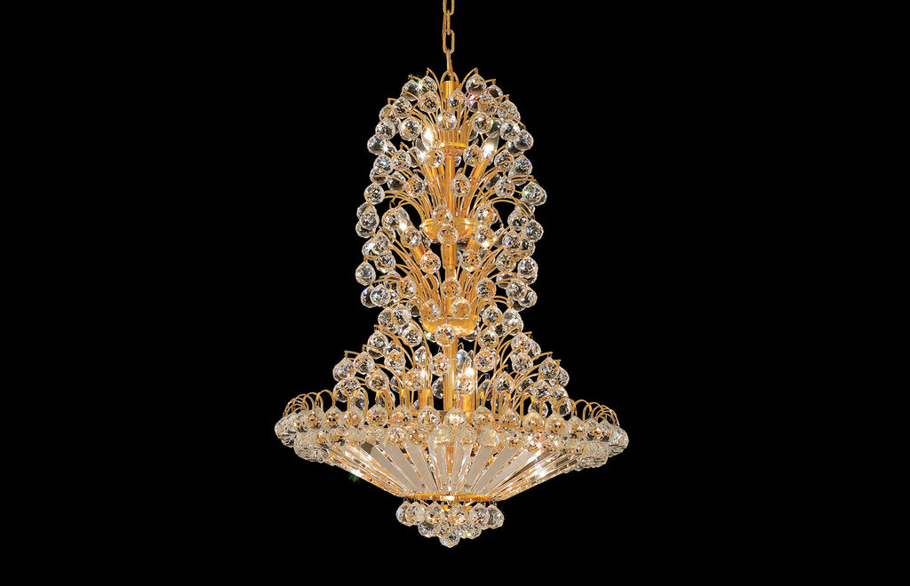 C121-2908D28G/RC - Regency Lighting: Sirius 22 light Gold Chandelier Clear Royal Cut Crystal