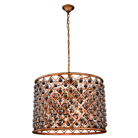 ZC121-1204D27GI/RC - Urban Classic: Madison 8 light Golden Iron Chandelier Clear Royal Cut Crystal