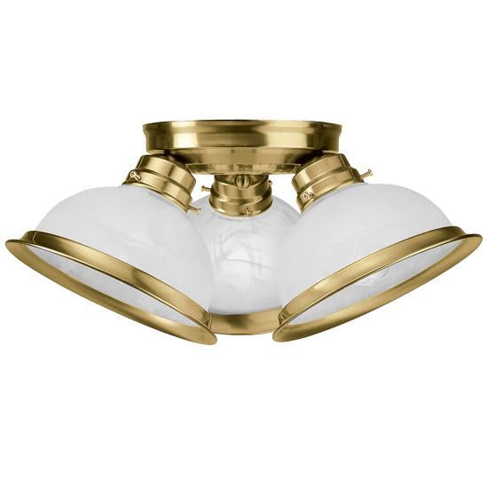 Livex Home Basics 3 Light Antique Brass Ceiling Mount - C185-8108-01