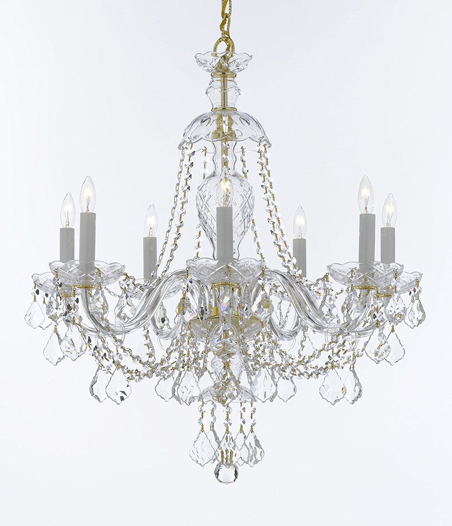 Chandelier Lighting Crystal Chandeliers H28" X W26" 7 Lights - Great for Dining Room, Foyer, Entry Way, Living Room, Bedroom, Kitchen! - CJD-CG/4084/7