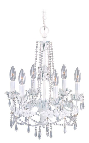 Livex Athena 6 Light Antique White Chandelier - C185-8186-60