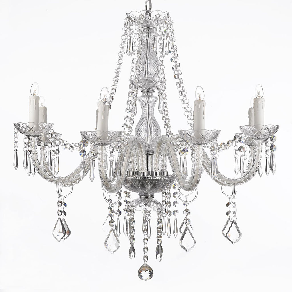 Crystal Chandelier Lighting 28ht X 28wd 8 Lights Fixture Pendant Ceiling Lamp Murano - J10-243/8NNN