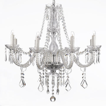 Crystal Chandelier Lighting 28ht X 28wd 8 Lights Fixture Pendant Ceiling Lamp Murano - J10-243/8